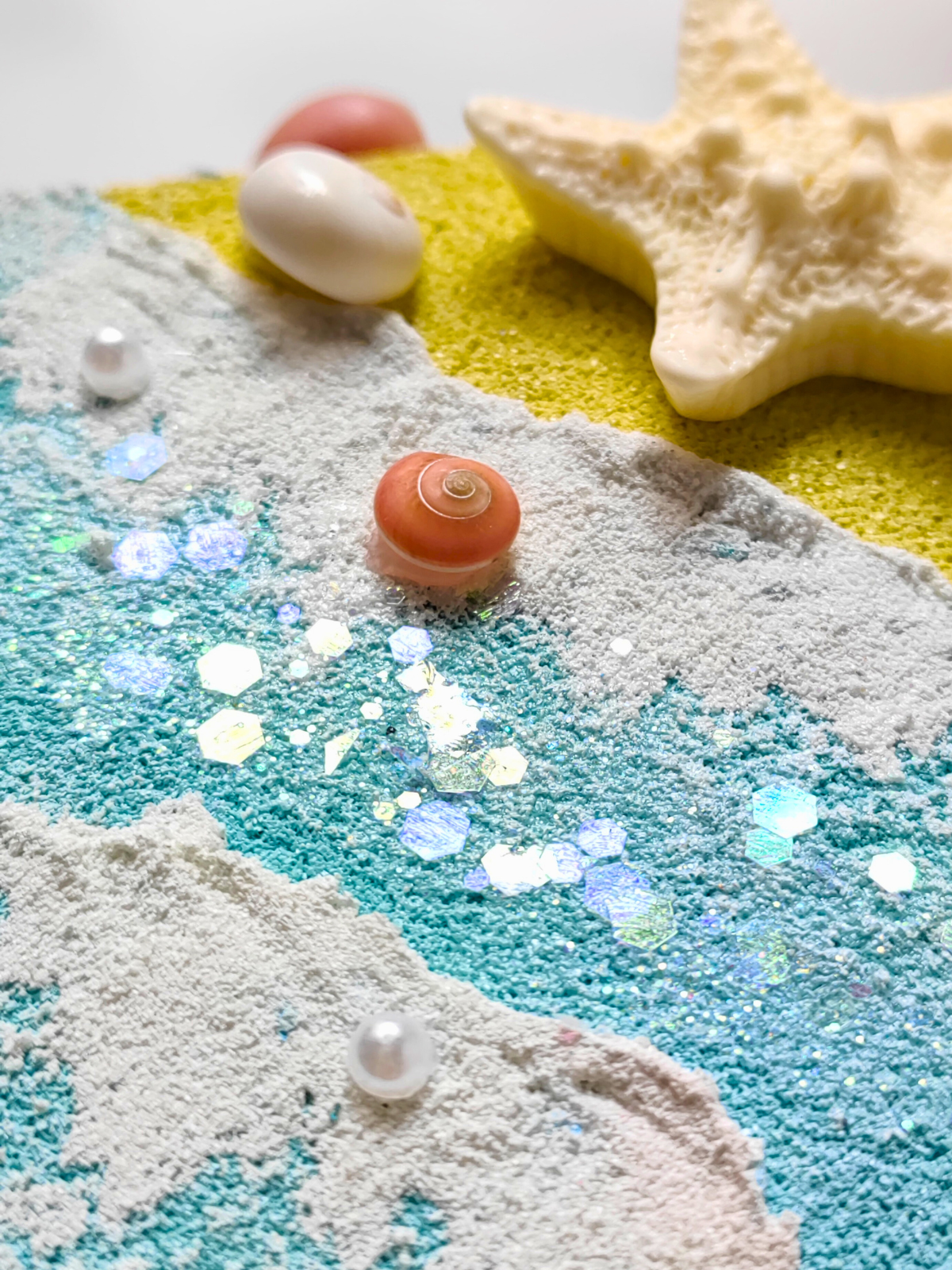 Handmade coastal magnet with miniature shell arrangement