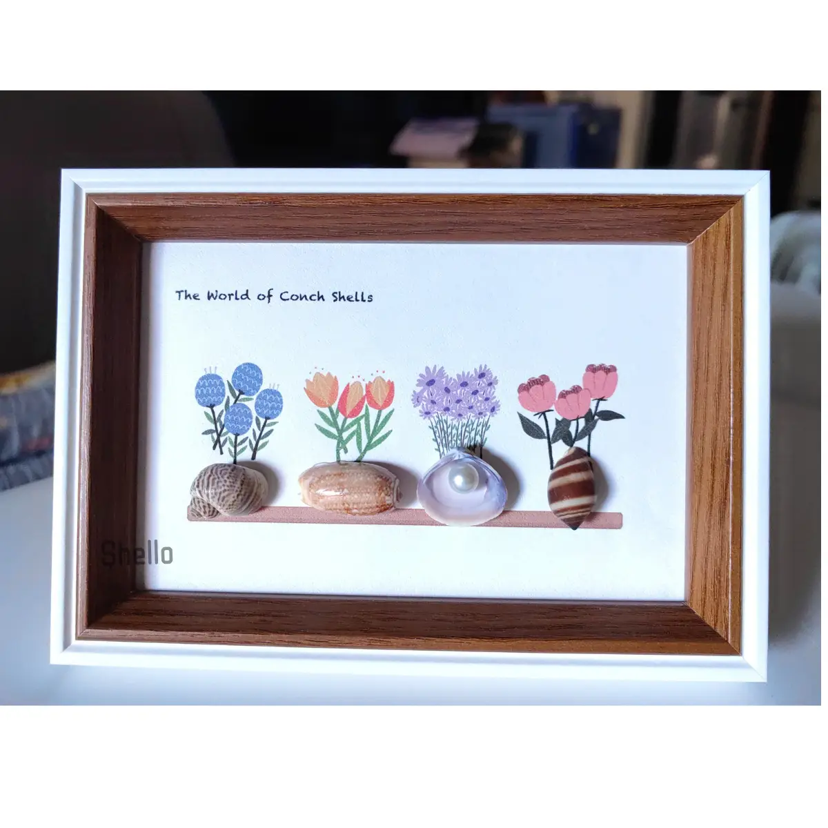 coastal decor with natural shells and sand