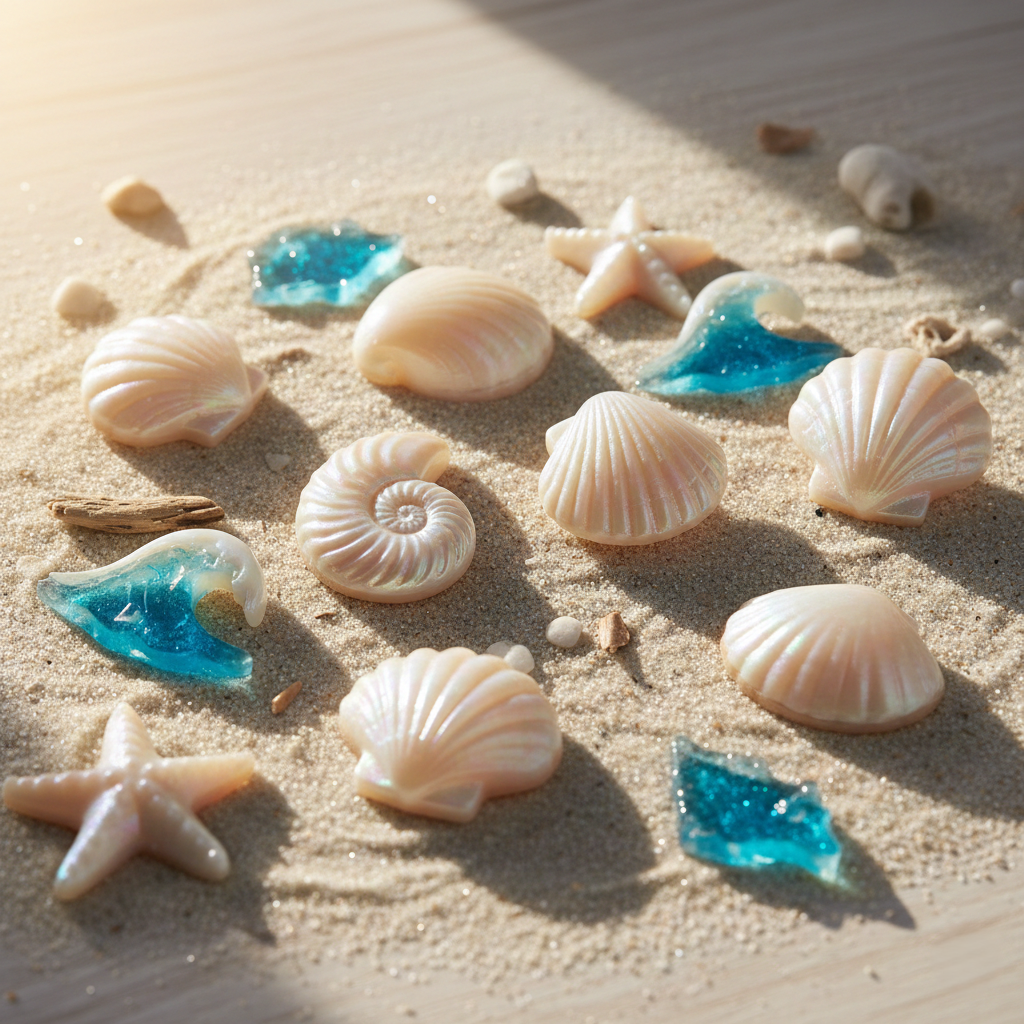 Handcrafted Ocean Shell Art Magnets Coastal Decor PICKLNN