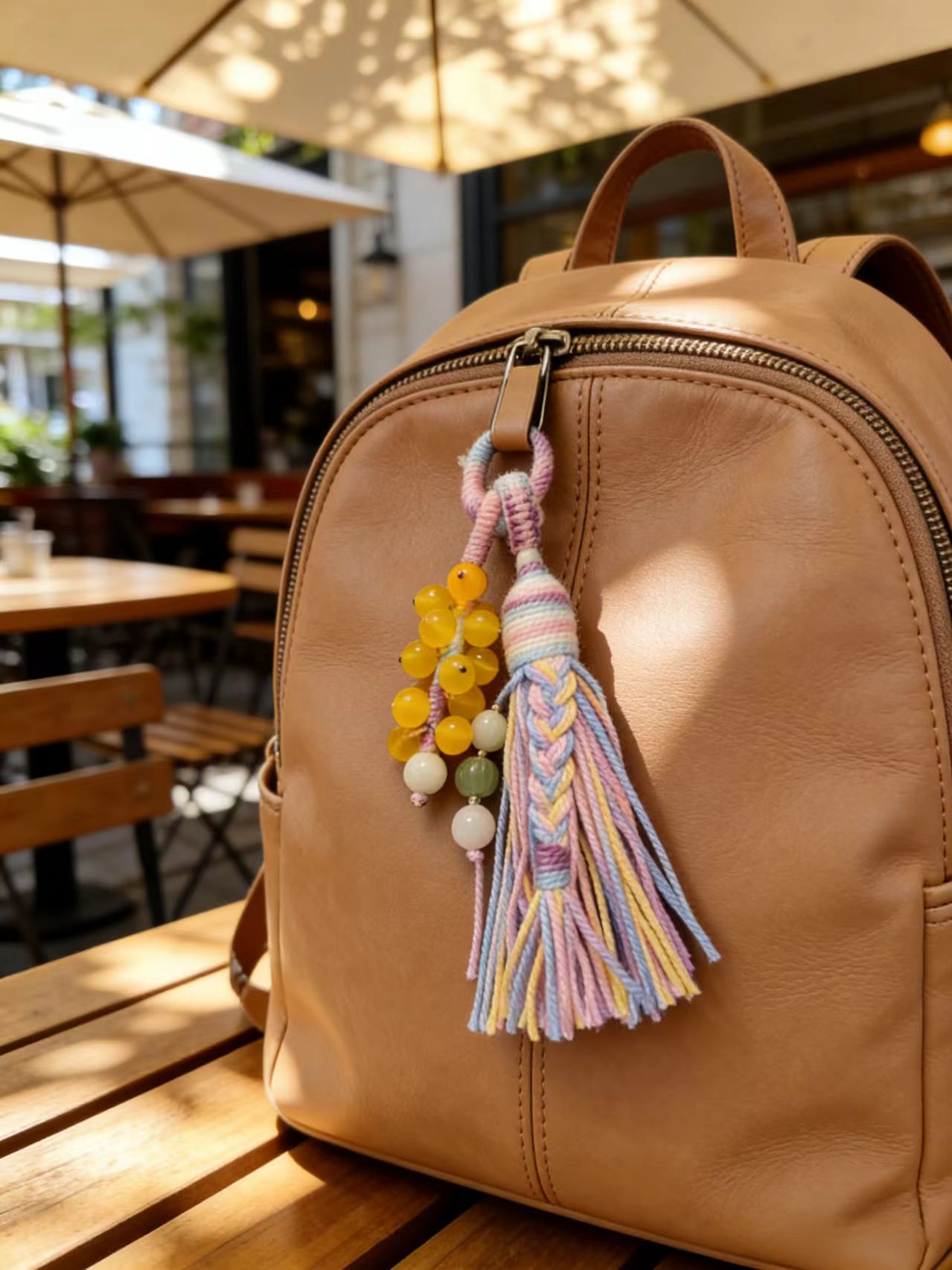 Handwoven Tassel Pendant with Knotted Cap - Image 4