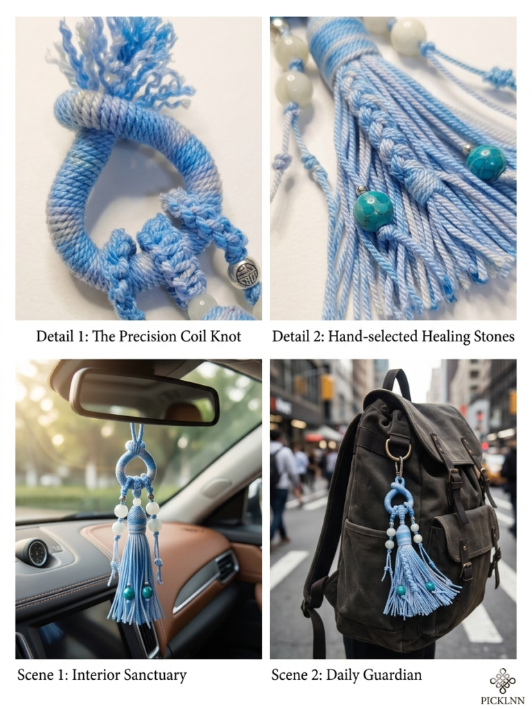 Artisanal Zen Weaving Backpack Accessory with Precision Coiling