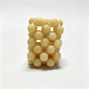 Picklnn Natural Bodhi Seed Cube 10mm flat lay un-dyed palm seed fidget toy
