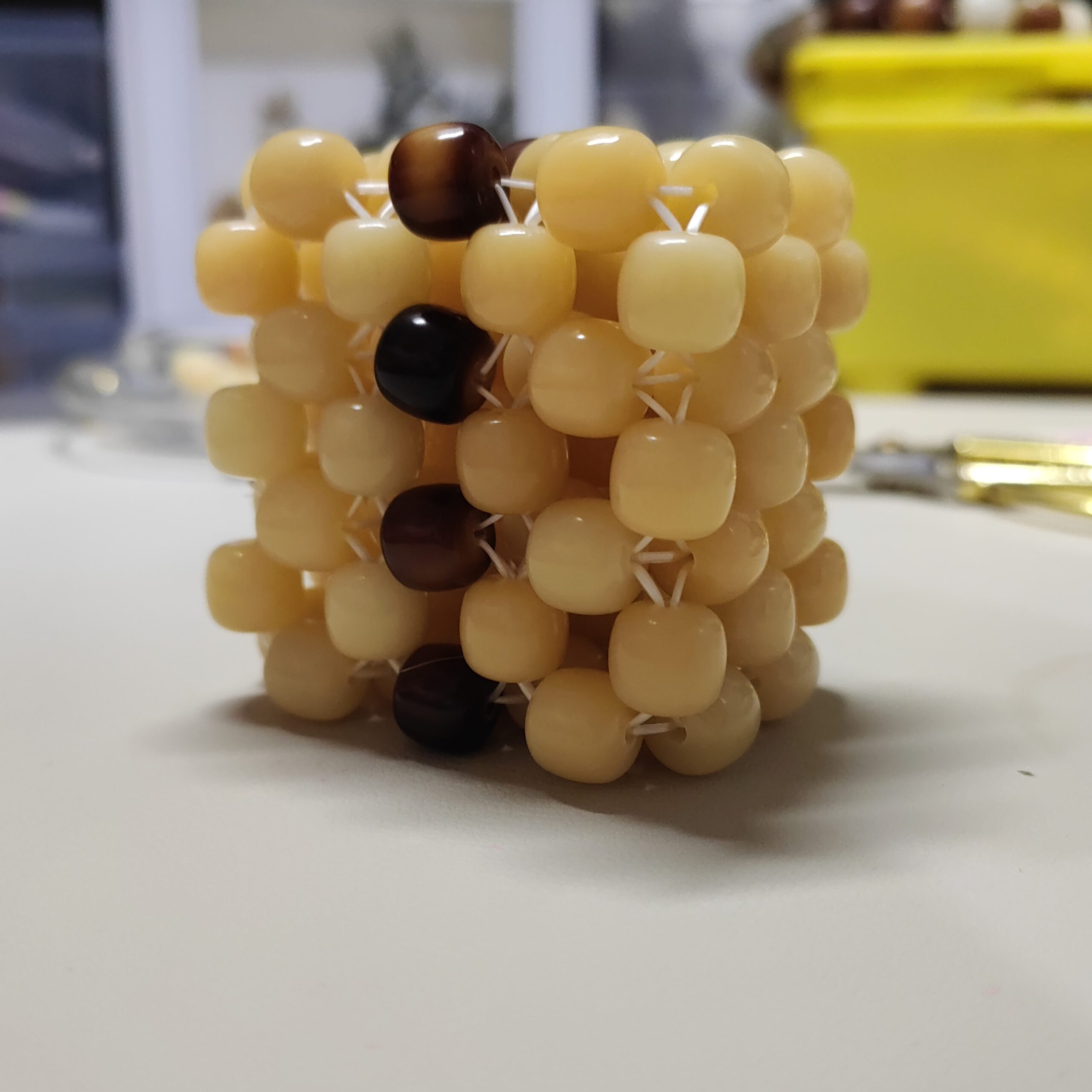 Bodhi Seed Fidget Cube 10mm | Natural Stress Reliever | Picklnn 4 Natural bodhi seed cube on desk workspace stress relief fidget toy