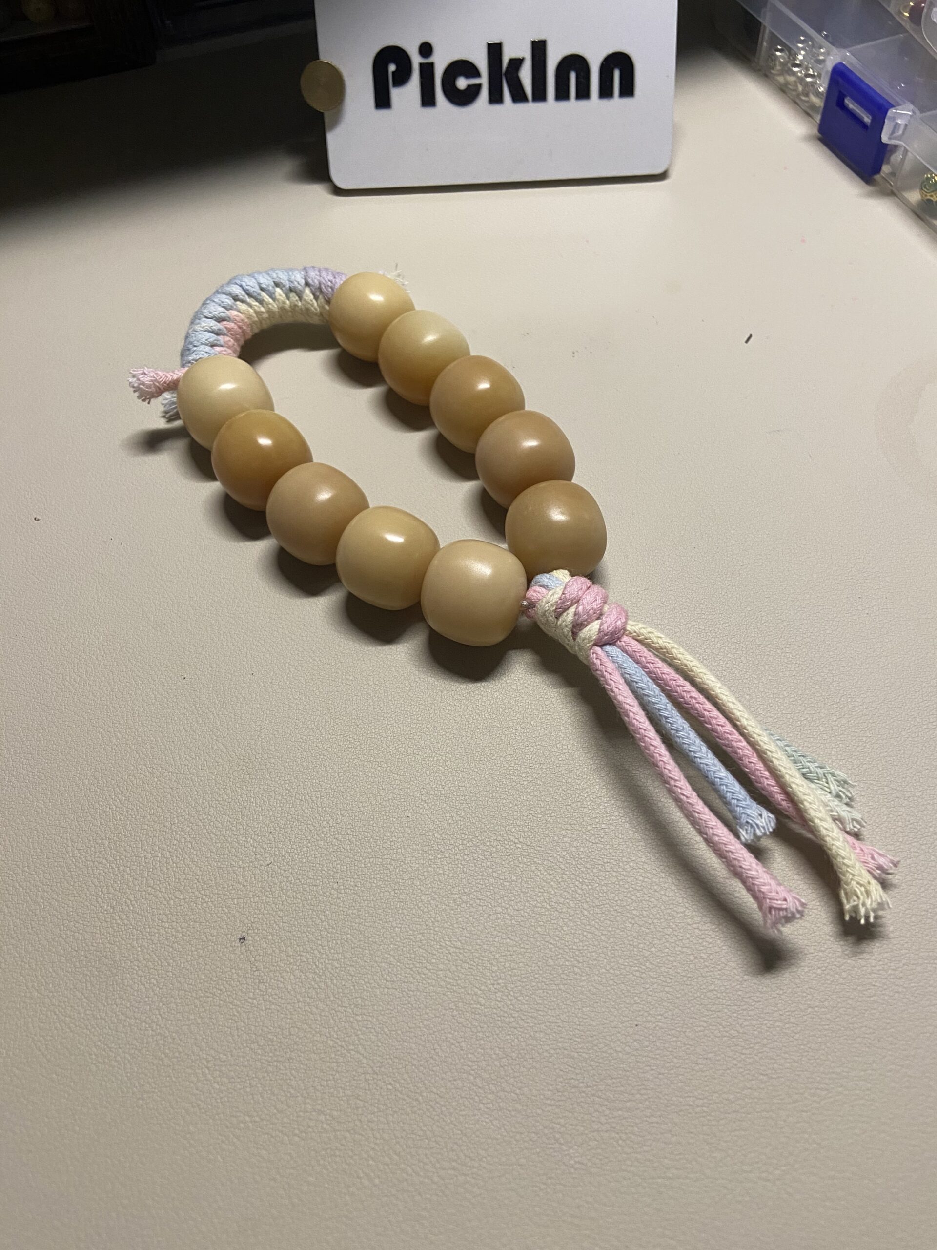 10-Bead 20mm Natural Bodhi Bead Handheld Fidget with Colorful Tassel 1 10-bead 20mm natural bodhi handheld fidget