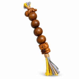 5-Bead 20mm Sandalwood Handheld Fidget with Cat Bead & Bear Charm