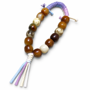 14-Bead 20mm Natural Bodhi Bead Handheld Fidget with Colorful Cord