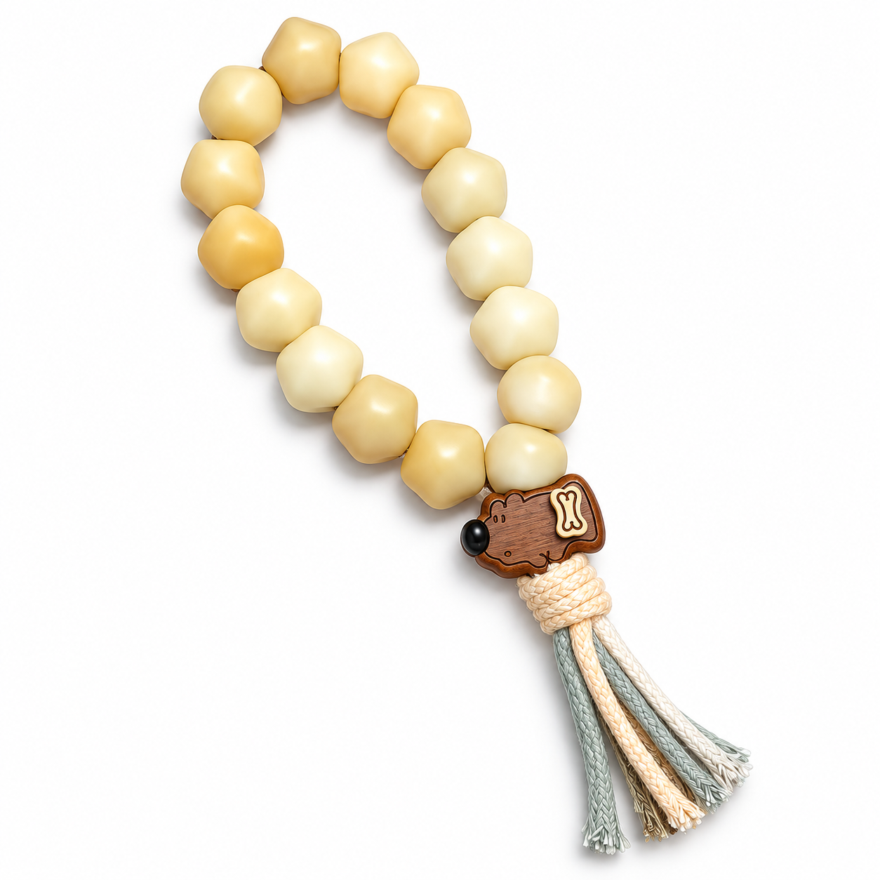 17mm Natural Bodhi Handheld Fidget – Natural Bead Worry Beads 2 17mm natural Bodhi beads close-up