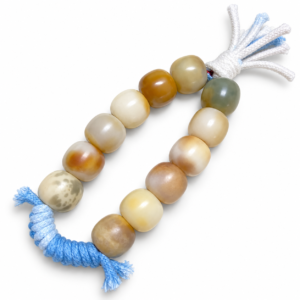 18mm natural Bodhi handheld fidget beads blue white