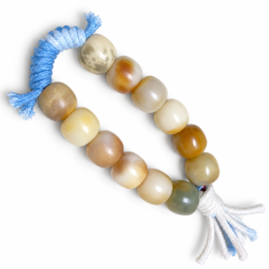 18mm natural Bodhi handheld fidget beads blue white